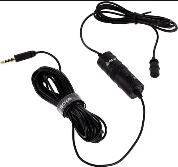 Boya BY M1 Professional Collar Microphone 3.5mm Audio Video Record Lavalier Lapel Mic for Android Smartphone DSLR PC | Cable length: Approx. 6m / 18.7ft