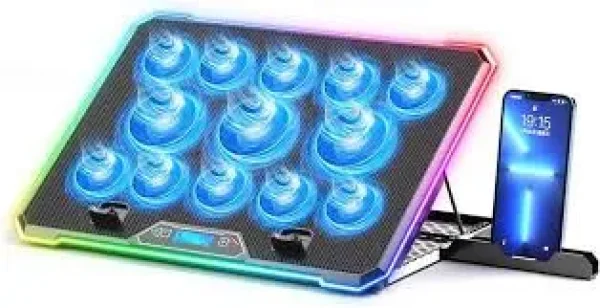Laptop Cooling Pad Cooling Fan, Laptop Cooler Fan with Blue Lights, Cooling pad for Laptop 14-15 Inches, Notebook Cooler Stand with  Cooler Fan for Lap or Desk Use