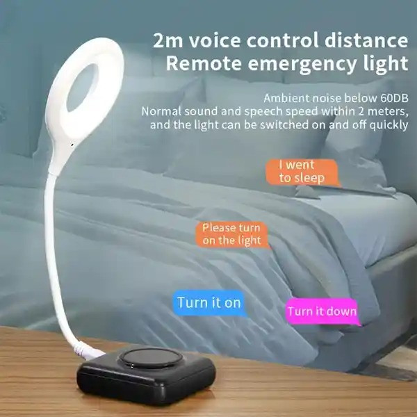 Voice Control USB Selfie Ring Light LED Selfie Lamp Ring Phone Selfie Ring Light for Phone Laptop Notebook PC Computer | Voice Operated LED Smart Night Light Lamp 360 Adjustable Desk Lamp