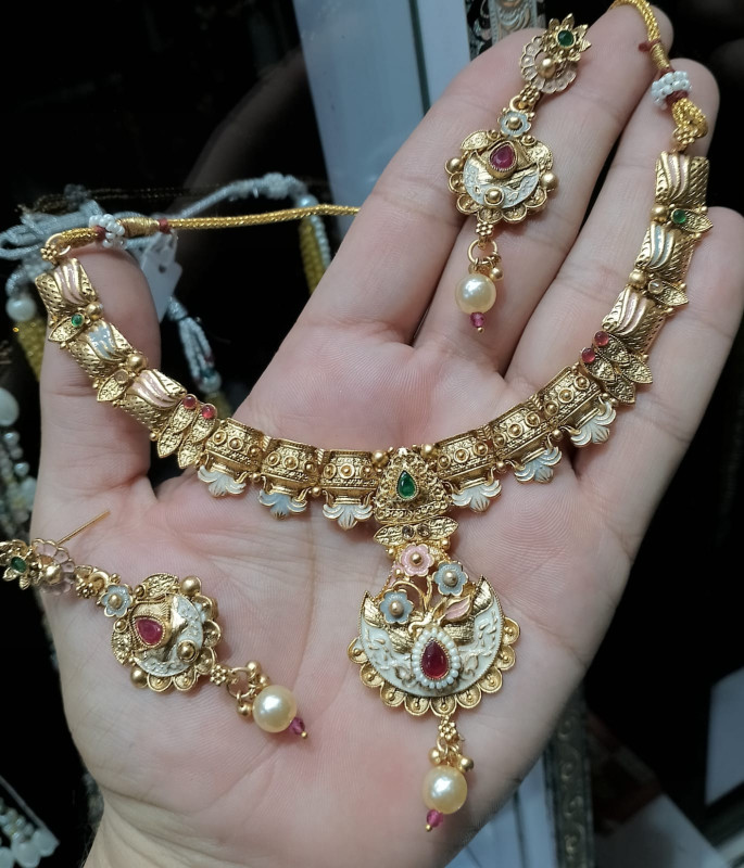 Original Indian Rajwari Necklece with Earrings