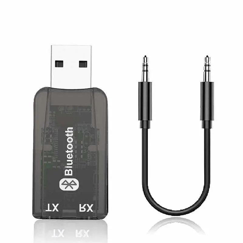 Car Bluetooth Receiver Transmitter V5.0 Mini 3.5mm AUX USB Audio Adapter Wireless Auto Stereo Music For Speaker TV PC headphone BT-TX5