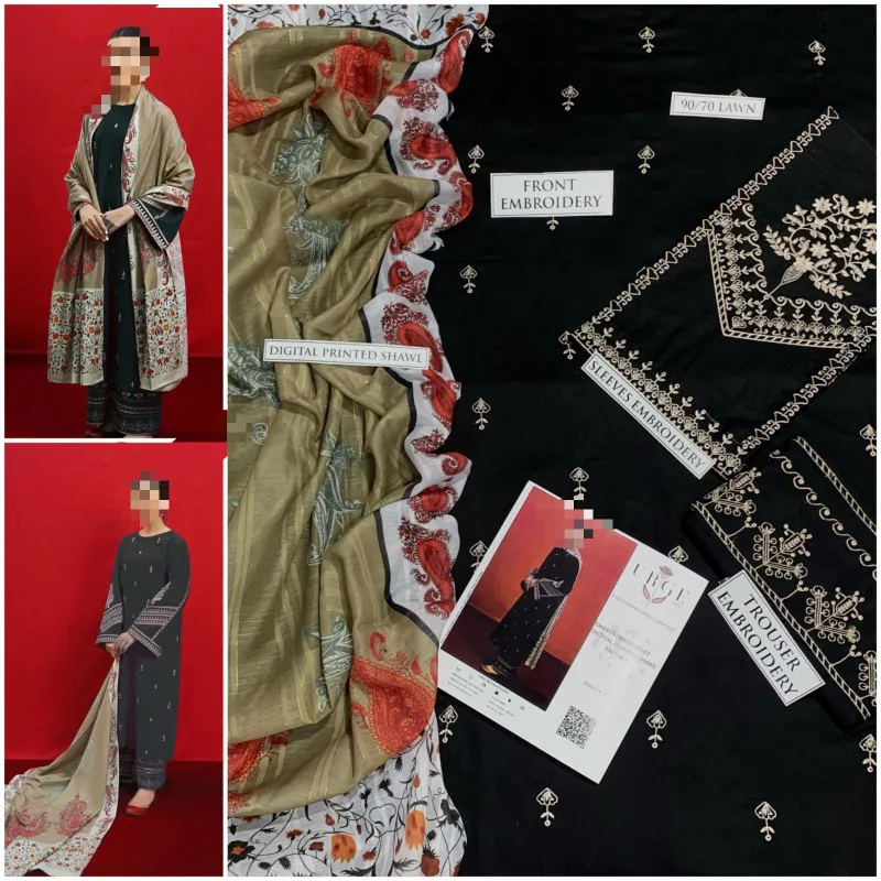 Summer  Embroidered Lawn Suit