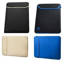 HP 14" Inch (35.5 cm) Reversible Neoprene Sleeve Pouch Bags for Laptop/Chromebook/Mac - Color : Black & Blue Black & Gold