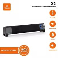 Kisonli X2 soundbar computer speaker integrates 2 auxiliary ports for microphones and headphones 3D Sound HIFI Home Theater Gaming Speaker Soundbar Laptop / Komputer / PC - Kisonli X2