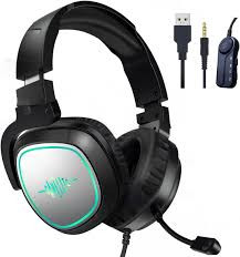 GAMELITE G1P Gaming Headset With Mic GAMELITE RGB Gaming Headset for Xbox One, PS4, PS5, Bass Surround and Noise Cancelling with Flexible Mic, 3.5mm Wired Adjustable Over-Ear Headphones for Laptop PC