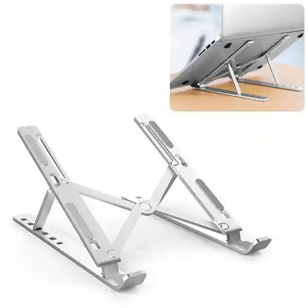 Laptop Stand, Laptop Holder Riser Computer Stand, Adjustable Aluminum Foldable Portable Notebook Stand, Compatible with  Air Pro, HP, Lenovo More 10-15.6” Laptops and Tablets (Silver)