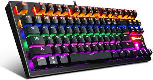 87 Key Metal Rim Wired Mechanical Gaming Keyboard, Blue Switch, 10 Backlight Modes, N-Key Rollover, Waterproof Mechanical Gaming Wired Keyboard RGB Blue Switch AntiGhosting RAPTURE KILO RGB Mechanical