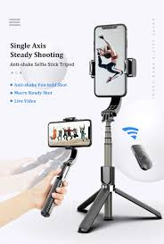 Gimbal Stabilizer L08 Selfie Stick Tripod –Mobile Phone Handheld PTZ for Perfect Selfies and Video Shooting Handheld Gimbal Stabilizer for Smartphone with Bluetooth remote, Extendable Selfie Stick and