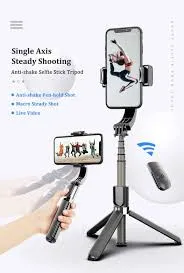 Gimbal Stabilizer L08 Selfie Stick Tripod –Mobile Phone Handheld PTZ for Perfect Selfies and Video Shooting Handheld Gimbal Stabilizer for Smartphone with Bluetooth remote, Extendable Selfie Stick and