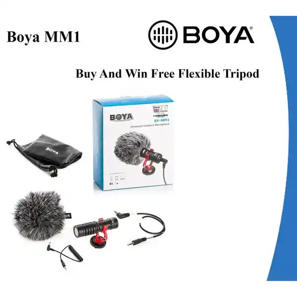 BOYA BY-MM1 MM1 Compact On-Camera Video Microphone Youtube Vlogging Recording Mic | BOYA by-MM1 Universal Shotsgun Mic Video Livestream Recording Studio Camera Microphone for Phone Camera Tablet YouTu