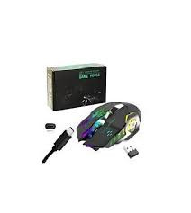 T2 Mouse Gaming Wireless Cool Lighting Effect Wireless Gaming Mouse Rechargeable with 6 Button Rainbow RGB Multi Color Breathing Backlit 3 Adjustable DPI Ergonomic Grip Silent Click Power Saving Mode