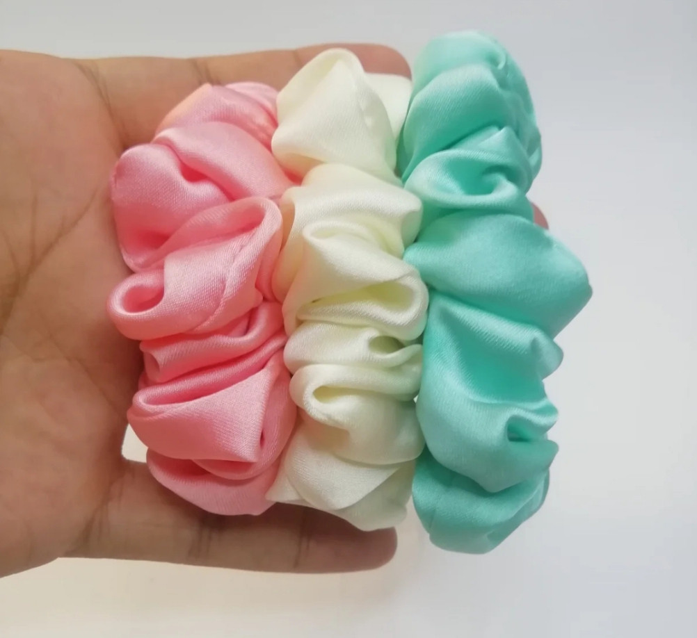 Premium Silk Scrunchies (Pack of 6)