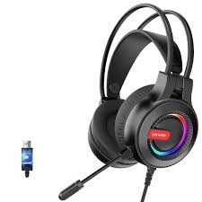 Lenovo Thinkplus G80-B Gaming Headset with 50mm Dynamic Coil RGB Brilliant Lighting Noise-Cancelling Microphone 7.1 Channel Gaming Headset For PC With USB Cable Connection USB Compatible G80B Head-mou