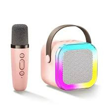 K12 Colorful Wireless Karaoke Mini Bluetooth Speaker with One Wireless Microphone - K12 Wireless Karaoke mic with Speaker Bluetooth: Bluetooth-Enabled Wireless Karaoke Mic Speaker with Multiple Compat