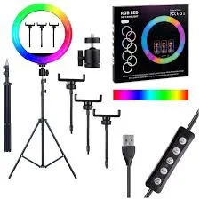 MJ-36 RGB LED Soft Ring Ligh RGB LED Soft Ring light | MJ36 RGB Soft Ring LIght (36 cm 14.1 inc) Circle Photography Lighting 16 Colour Led RGB Ring Light, Phone Clip Phone Video Beauty Fill Light - Be
