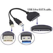 USB 2.0 to Sata Cable SATA to USB 2.0 Cable Adapter for 2.5" HDD SSD Hard Drive Connector 22 Pin 7+15 SATA 1 2 3 External Drive Converter Cloning Data Recovery for PS4, Win10/8.1/8/7/Vista/XP, Mac OS,