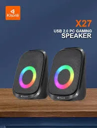Kisonli X27 active Bluetooth speaker studio monitors USB RGB gaming mobile speaker cleaner sound Feature Portable Music Mini Speaker For HOME THEATRE, Portable Audio Player, Mobile Phone, Karaoke Play