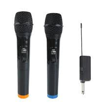 Wireless Karaoke Microphone Professional UHF Dual Channel Dynamic Cordless Microphone Portable Handheld Wireless Mic with Rechargeable Receiver for Karaoke Presentation Wedding Meeting Wireless Microp